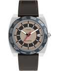 TW2Y31300 Q Timex® 1972 World Time 39mm Leather Strap Watch Primary Image