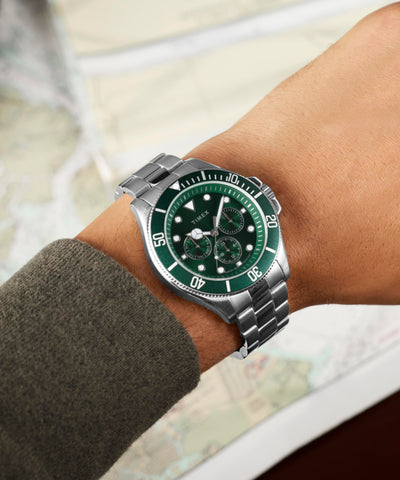 TW2Y33200 Harborside Coast Multifunction 43mm Stainless Steel Bracelet Watch Primary Wrist Image