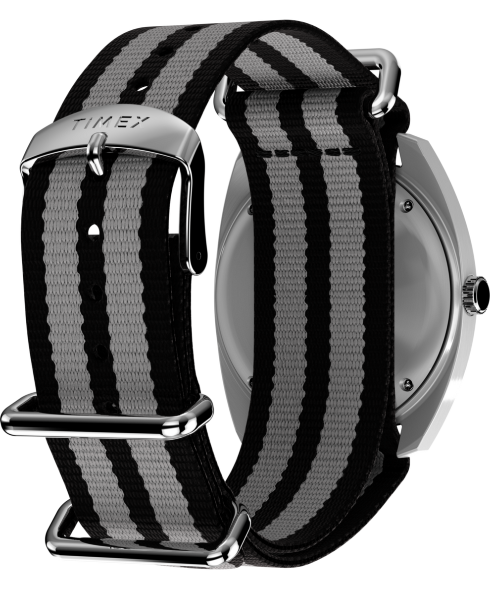 TW2Y34600 Q Timex® 1975 Enigma 37mm Fabric Strap Watch Caseback with Attachment Image