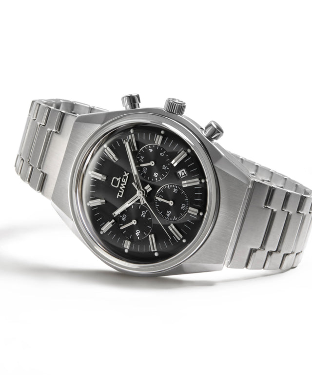 TW2Y34800 Q Timex® Falcon Eye Chronograph 40mm Stainless Steel Bracelet Watch Campaign Key Silhouettes (Beauty shots) Image