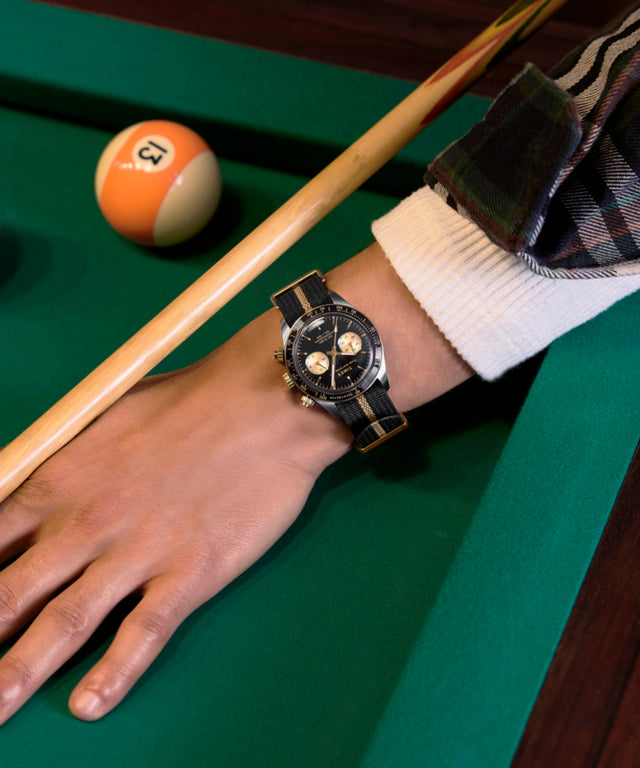 TW2Y35400 Waterbury Heritage Chronograph 39mm Fabric Strap Watch Alt Wrist Shot 1 Image