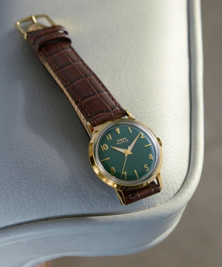 TW2Y37800 Marlin® Quartz 34mm Leather Strap Watch Campaign Key Silhouettes (Beauty shots) Image