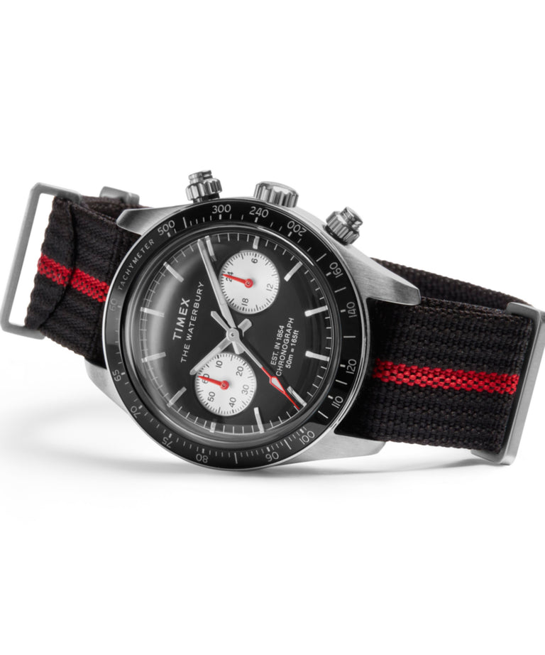 TW2Y38900 Waterbury Heritage Chronograph 39mm Fabric Strap Watch Campaign Key Silhouettes (Beauty shots) Image