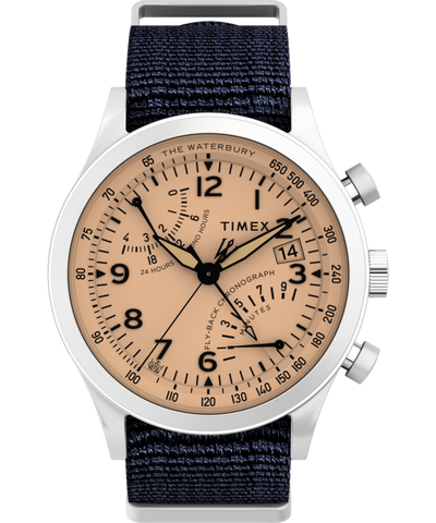 TW2Y40800 Waterbury Traditional Fly Back Chronograph 43mm Fabric Strap Watch Primary Image