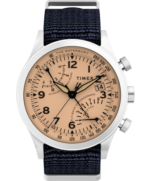TW2Y40800 Waterbury Traditional Fly Back Chronograph 43mm Fabric Strap Watch Primary Image