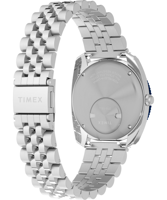 TW2Y44400 Q Timex® 1971 Velocity 36mm Stainless Steel Bracelet Watch Caseback with Attachment Image