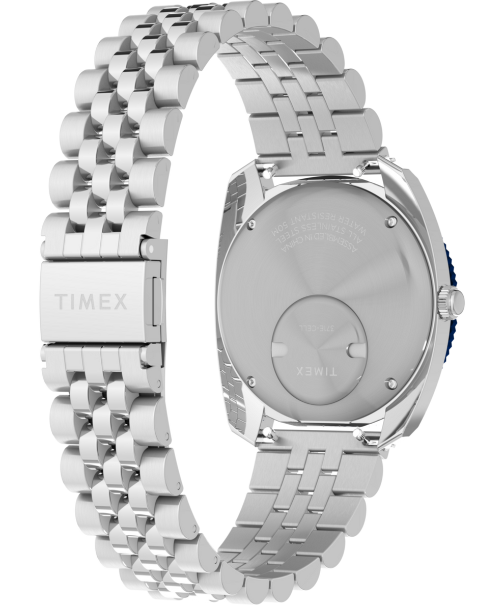 TW2Y44400 Q Timex® 1971 Velocity 36mm Stainless Steel Bracelet Watch Caseback with Attachment Image