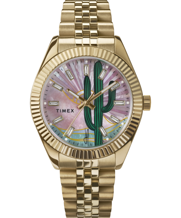 TW2Y45100 Timex x Jacquie Aiche 36mm Stainless Steel Bracelet Watch Primary Image