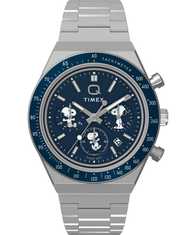 TW2Y45300 Peanuts® x Q Timex® Chronograph 40mm Stainless Steel Bracelet Watch  Primary Image