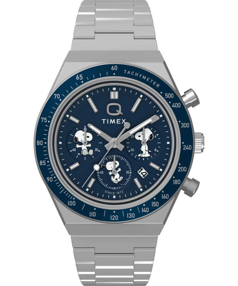 TW2Y45300 Peanuts® x Q Timex® Chronograph 40mm Stainless Steel Bracelet Watch  Primary Image