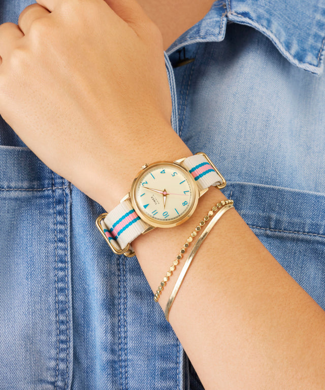 TW2Y49800 Marlin® 34mm Fabric Strap Watch  Primary Wrist Image