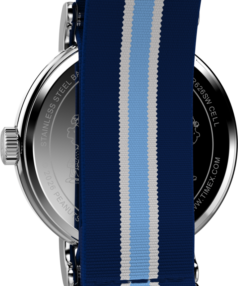 TW2Y50600 Peanuts® x Timex Weekender Pickleball 37mm Fabric Strap Watch Caseback Image