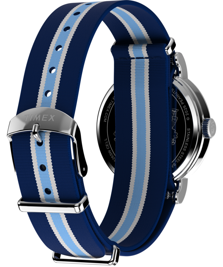 TW2Y50600 Peanuts® x Timex Weekender Pickleball 37mm Fabric Strap Watch Caseback with Attachment Image