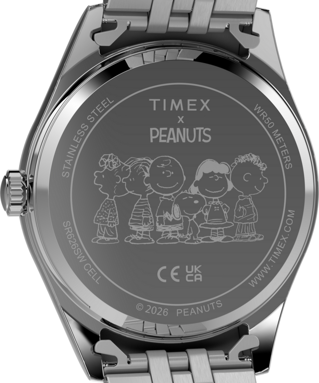 TW2Y52600 Peanuts® x Timex Legacy Snoopy with Flower Dial 36mm Stainless Steel Bracelet Watch   Caseback Image