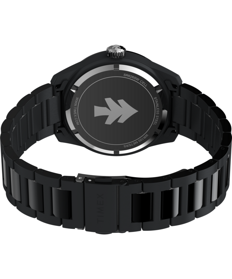 TW2Y53200 Huckberry x Timex 1979 Black Max 41mm Stainless Steel Bracelet Watch Caseback with Attachment Image