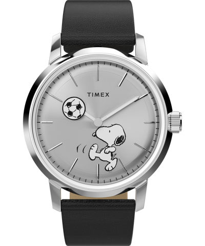 TW2Y53800 Peanuts® x Timex Marlin® Automatic Soccer 40mm Leather Strap Watch Primary Image