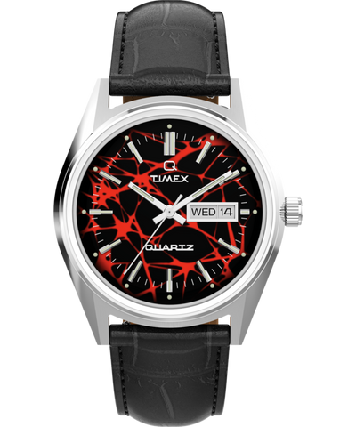 TW2Y55700 Q Timex Red Vega 1978 Reissue 38mm Leather Strap Watch Primary Image