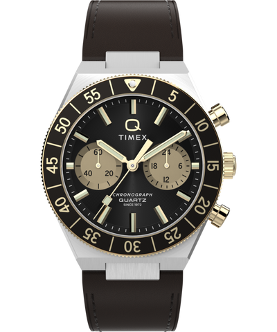 TW2Y56000 Q Timex Continental Chronograph 40mm Leather Strap Watch  Primary Image