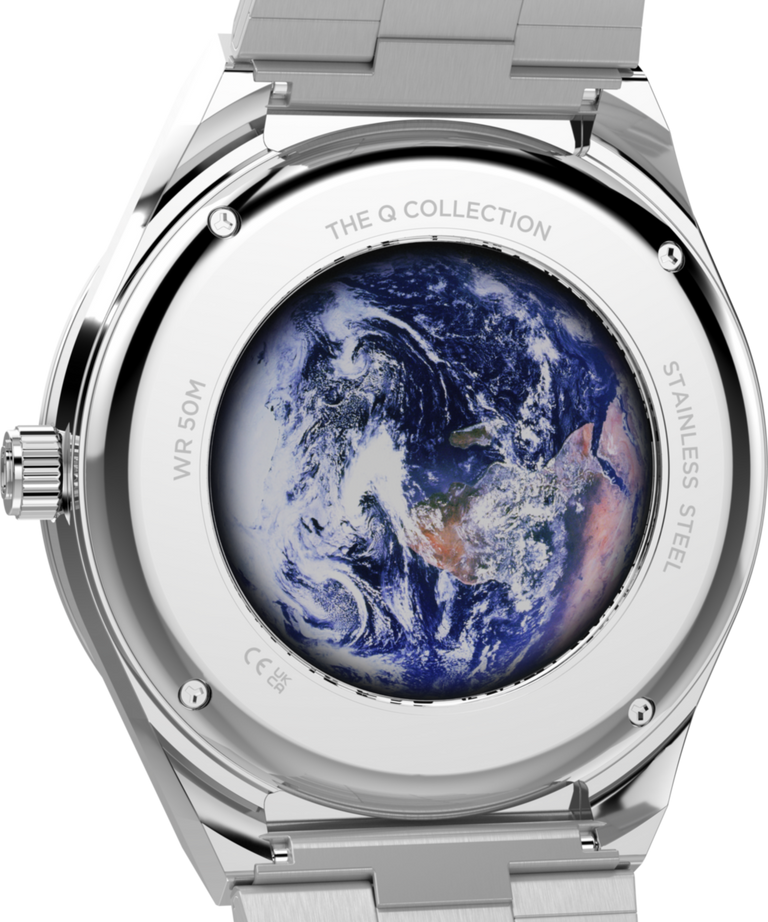 TW2Y56700 Q Timex NASA 40mm Stainless Steel Bracelet Watch Caseback Image