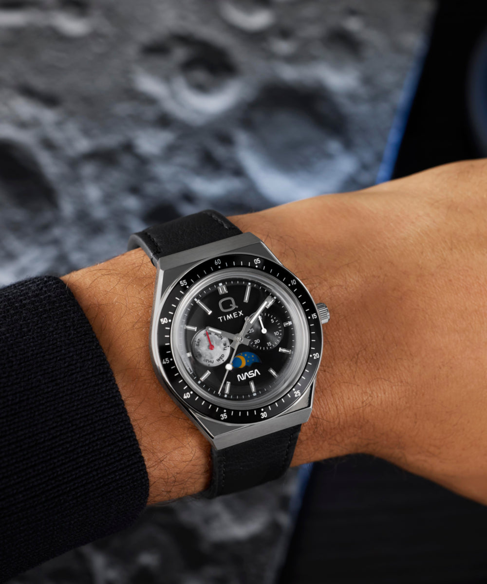 Q Timex NASA 40mm Leather Strap Watch - TW2Y56800 | Timex UK
