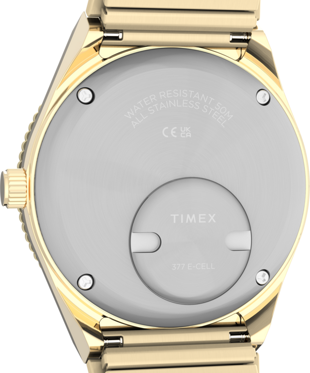 TW2Y57400 Q Timex® Mini 30mm Stainless Steel Expansion Band Watch  Caseback Image