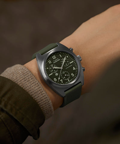 TW2Y61100 Expedition® Capstone Chronograph 41mm Silicone Strap Watch Primary Wrist Image