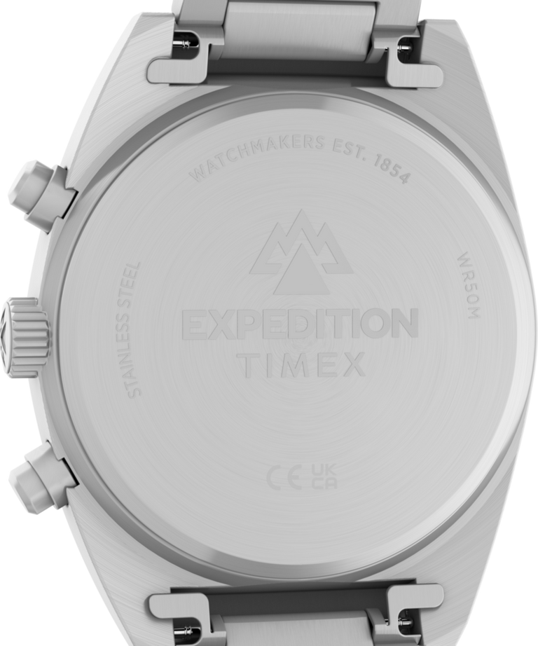 TW2Y61300 Expedition® Capstone Chronograph 41mm Stainless Steel Bracelet Watch  Caseback Image