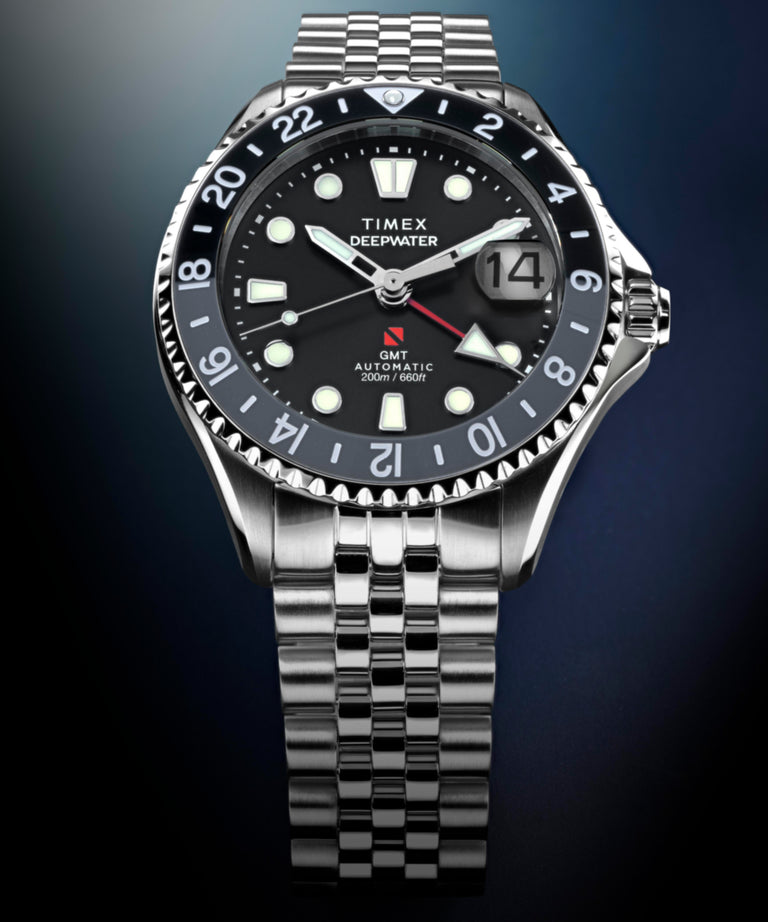 TW2Y63900 Deepwater Meridian 200 Automatic GMT 42mm Stainless Steel Bracelet Watch Campaign Key Silhouettes (Beauty shots) Image