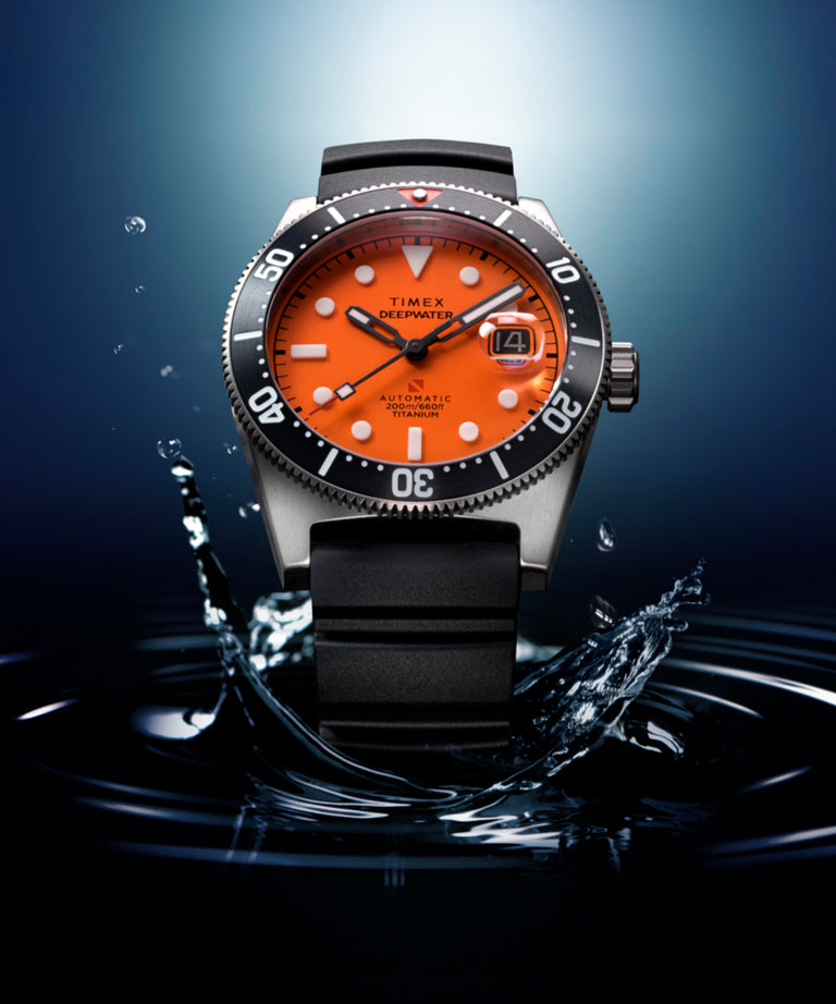 TW2Y64300 Deepwater Reef 200 Titanium Automatic 41mm Synthetic Rubber Strap Watch Campaign Key Silhouettes (Beauty shots) Image