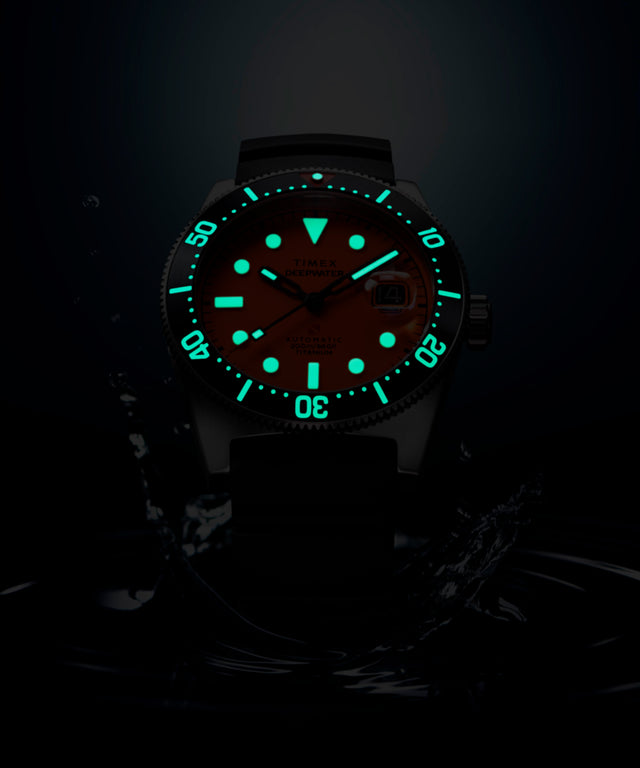 TW2Y64300 Deepwater Reef 200 Titanium Automatic 41mm Synthetic Rubber Strap Watch Alt Beauty Shot 2