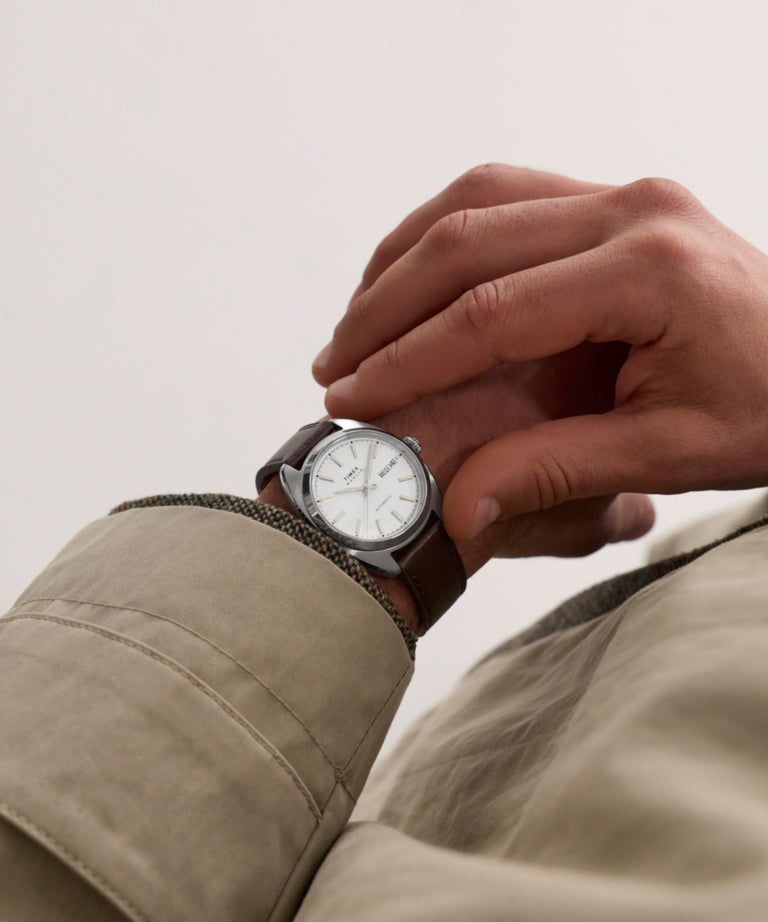 TW2Y65200 Marlin® Draper Automatic 37mm Leather Strap Watch Primary Wrist Image