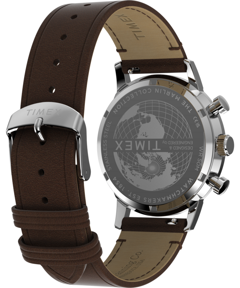 TW2Y66600 Marlin® Chronograph Tachymeter 40mm Leather Strap Watch Caseback with Attachment Image
