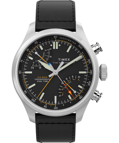TW2Y70000 Waterbury Ace Fly-Back Chronograph 43mm Leather Strap Watch Primary Image