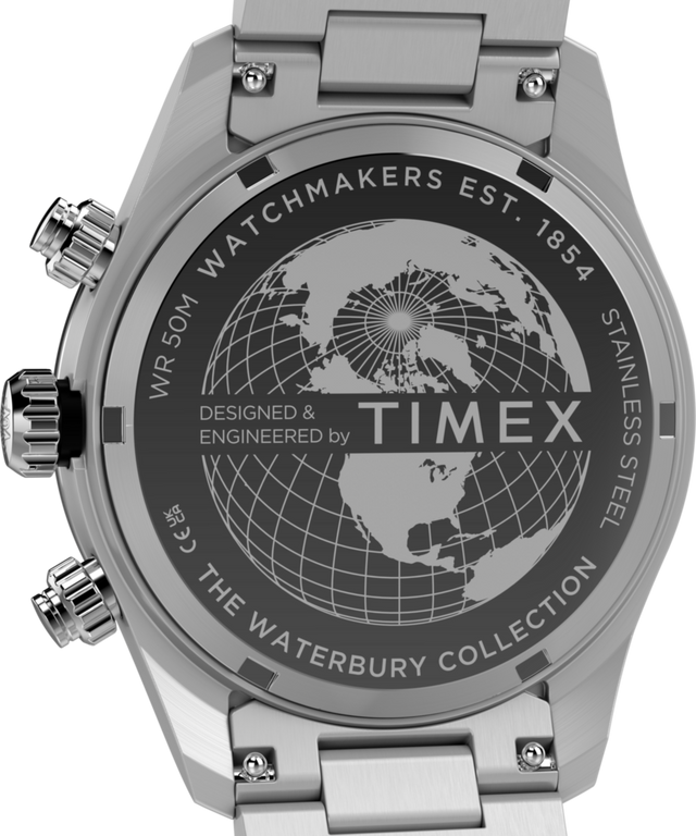 TW2Y70500 Waterbury Heritage Chronograph 39mm Stainless Steel Bracelet Watch Caseback Image