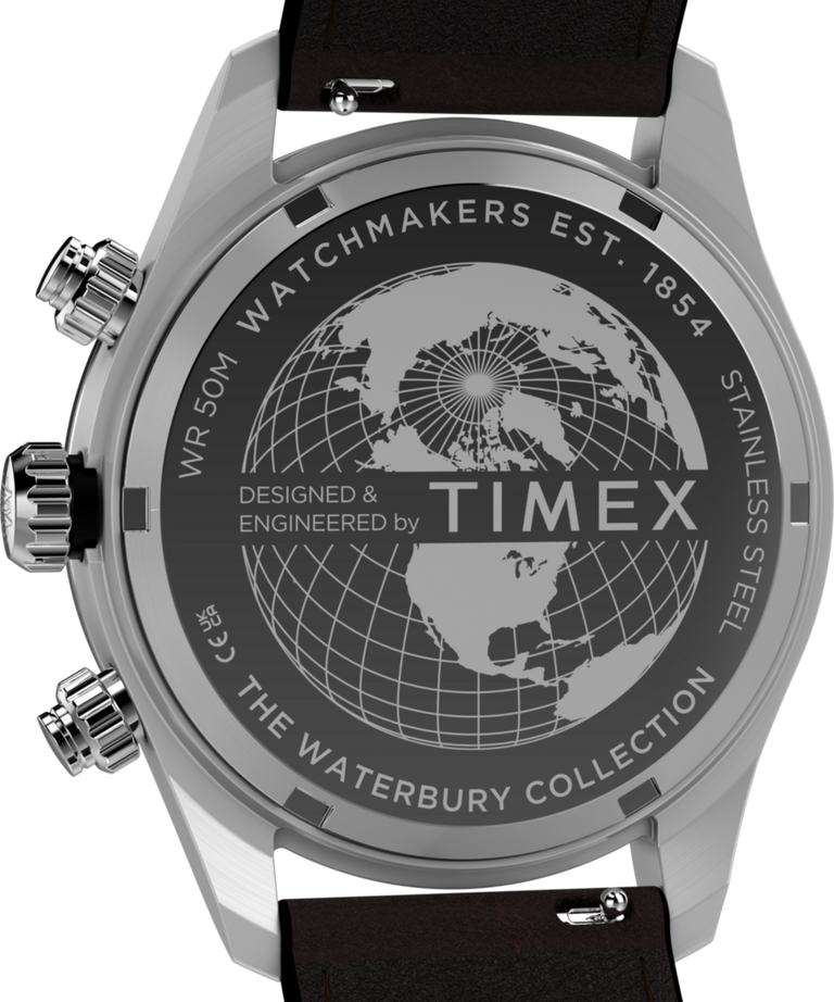 TW2Y70600 Waterbury Heritage Chronograph 39mm Leather Strap Watch  Caseback Image