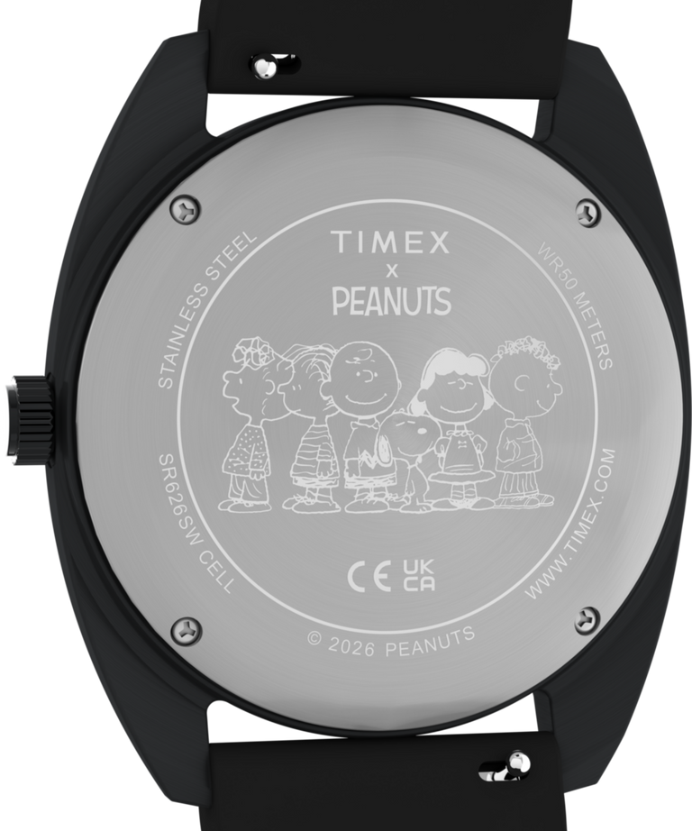 TW2Y70900 Peanuts® x Timex 1979 Reissue Inspired 37mm Silicone Strap Watch Caseback Image