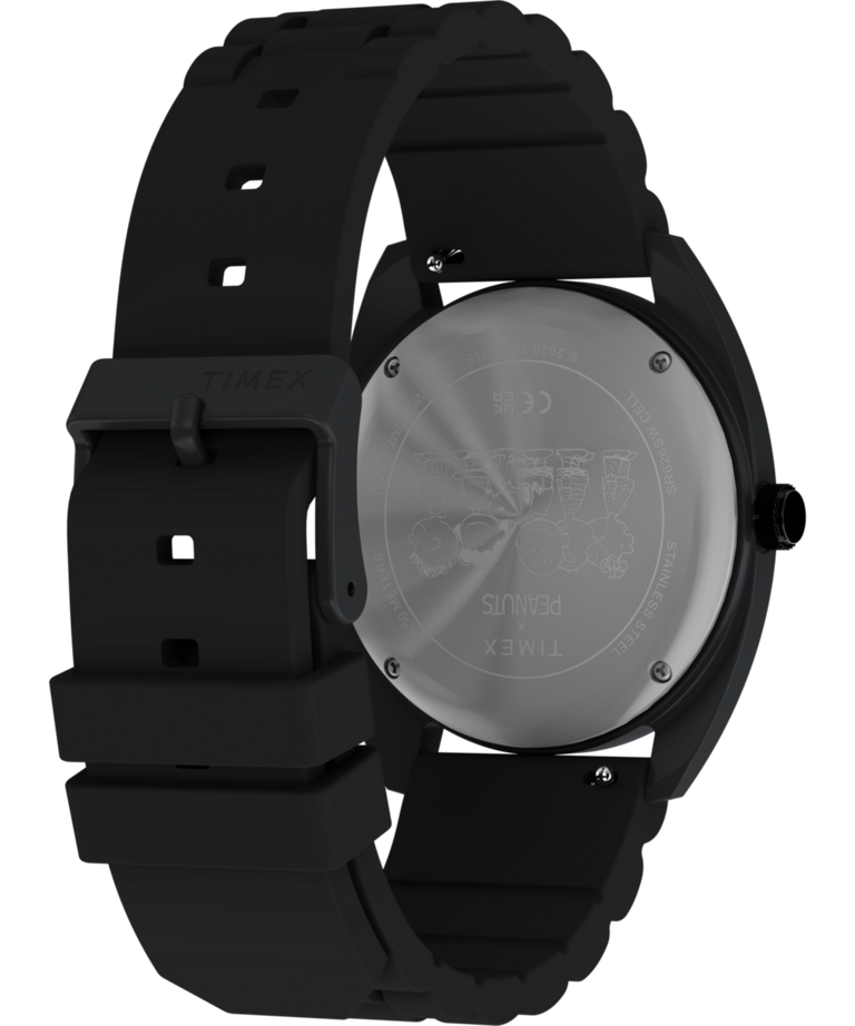 TW2Y70900 Peanuts® x Timex 1979 Reissue Inspired 37mm Silicone Strap Watch Caseback with Attachment Image