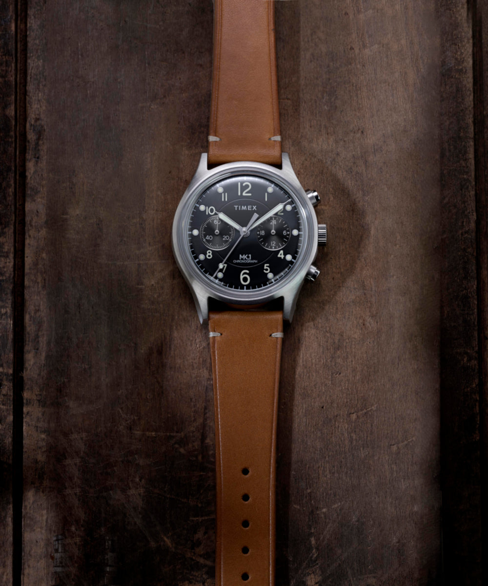 MK1 Chronograph 40mm Leather Strap Watch - TW2Y71100 | Timex UK