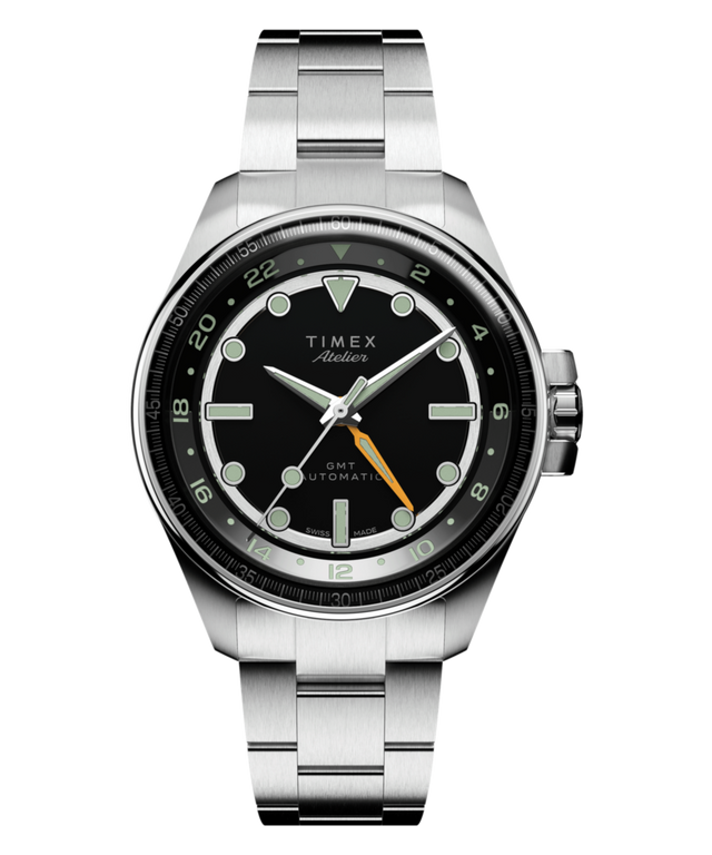 TW2Y72300 Timex Atelier GMT24 M1a 40mm Swiss Made Automatic Stainless Steel Bracelet Primary Image