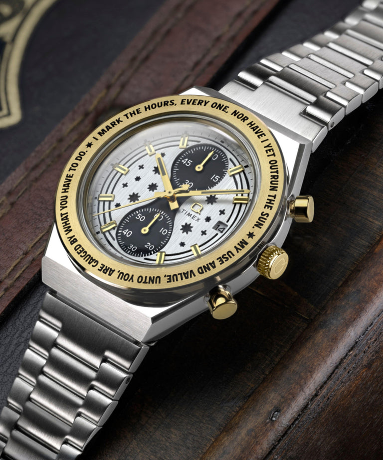 TW2Y75900 Harry Potter x Q Timex Time Turner Chronograph 40mm Stainless Steel Bracelet Watch Alt Beauty Shot 4