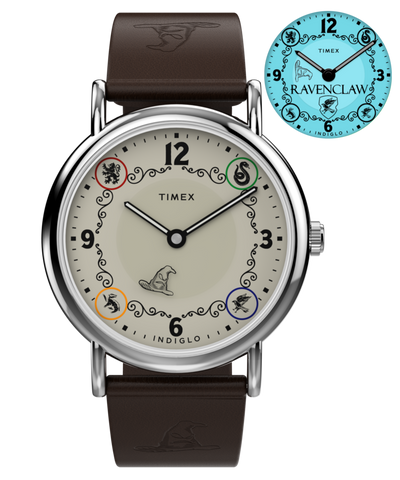 TW2Y76500 Harry Potter x Timex Weekender Ravenclaw House 38mm Leather Strap Watch Primary Image