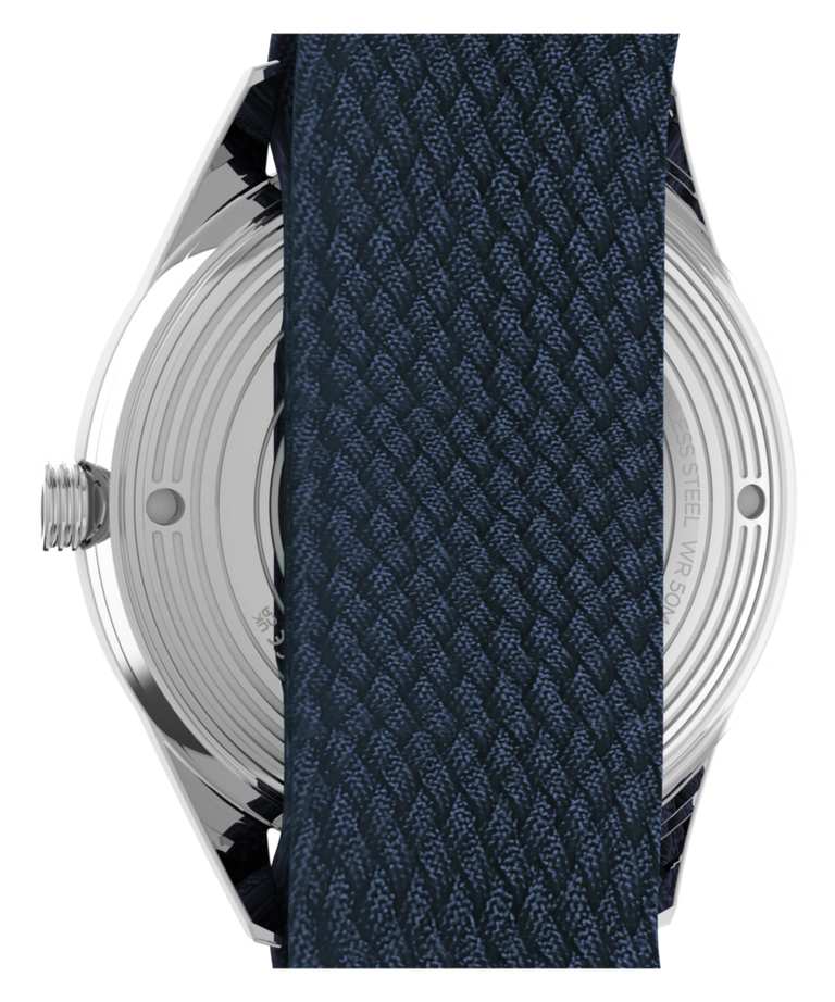 TW2Y81000 Peanuts® x Timex Marlin® Jet Automatic Easy Rider 38mm Fabric Strap Watch Caseback Image