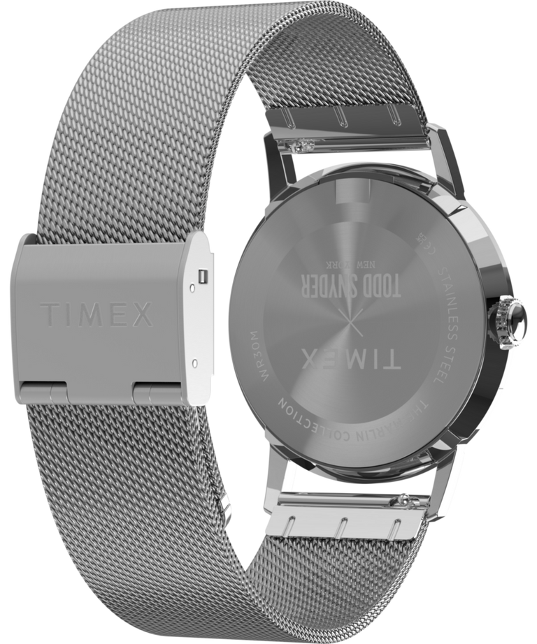 TW2Y83800 Todd Snyder x Timex Marlin® Mesh 34mm Stainless Steel Bracelet Watch Caseback with Attachment Image