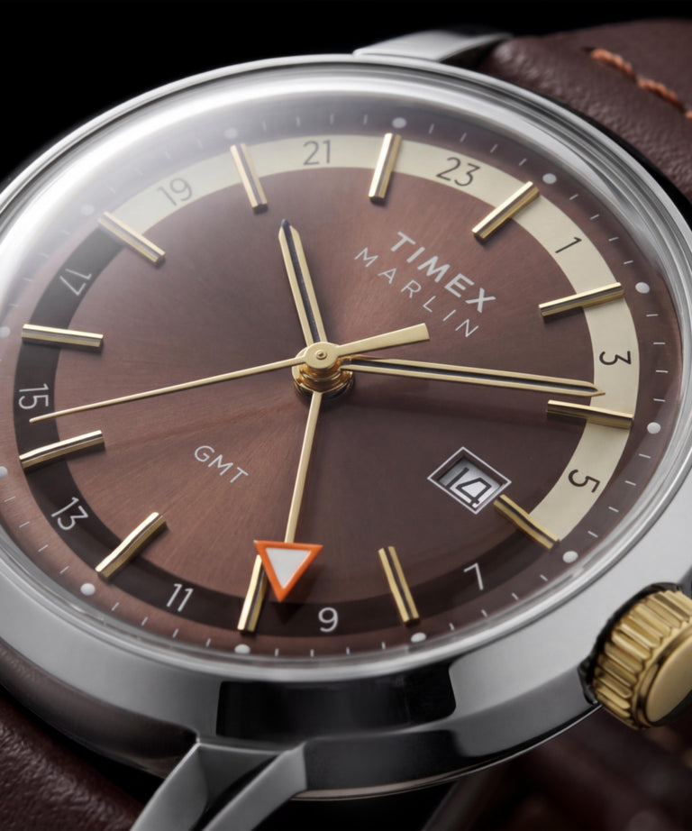 TW2Y84200 Marlin® Quartz GMT 40mm Leather Strap Watch Alt Beauty Shot 4