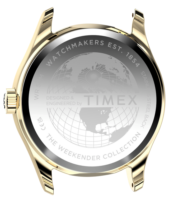 TW2Y86600 Timex Weekender® New England 34mm Leather Strap Watch Indiglo On