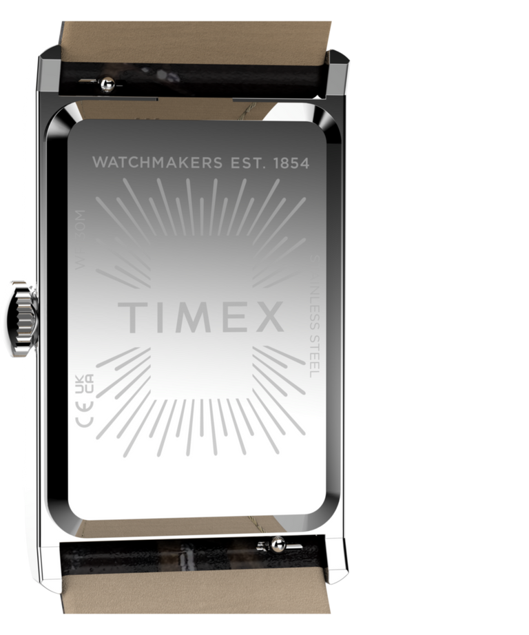 TW2Y88200 Timex 1976 Lexington Reissue Inspired 21mm Leather Strap Watch   Caseback Image