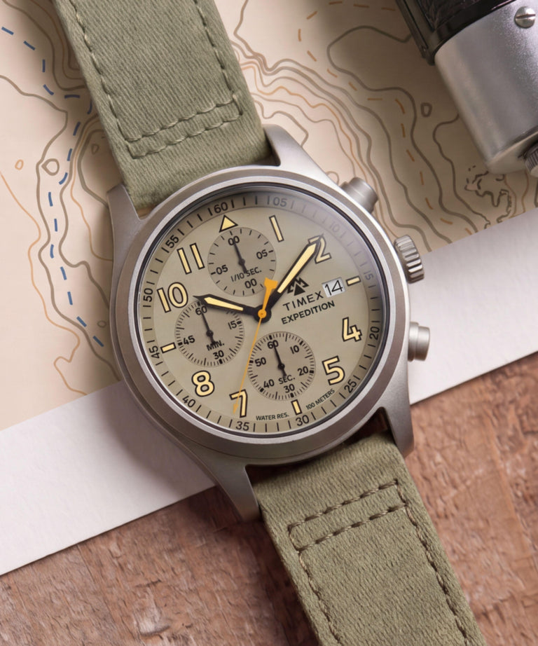 TW2Y89300 Expedition® Sierra Chronograph 43mm Fabric Strap Watch Campaign Key Silhouettes (Beauty shots) Image