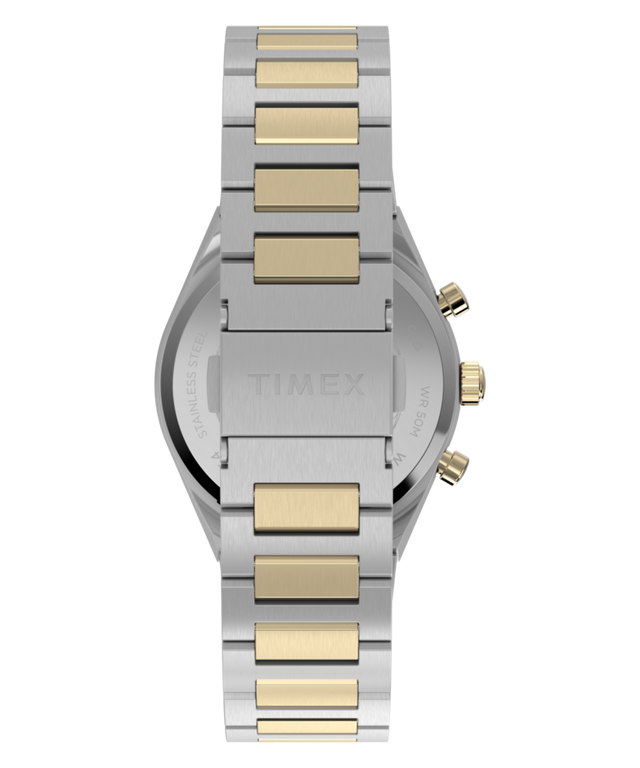 TW2Y92300 Q Timex Continental Chronograph 36mm Stainless Steel Bracelet Watch Strap Image