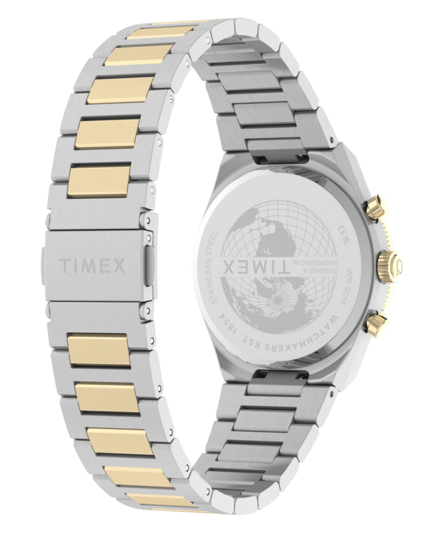 TW2Y92300 Q Timex Continental Chronograph 36mm Stainless Steel Bracelet Watch Caseback with Attachment Image