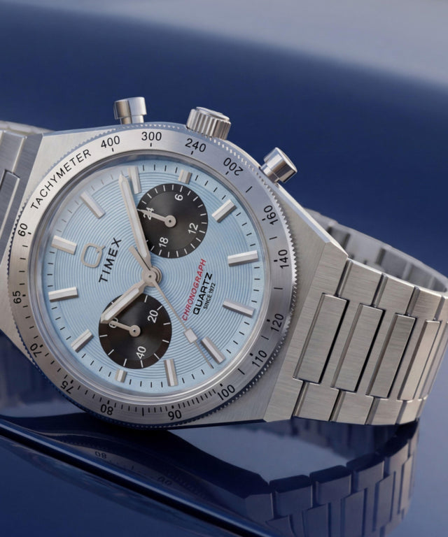 TW2Y92400 Q Timex Continental Chronograph 36mm Stainless Steel Bracelet Watch Campaign Key Silhouettes (Beauty shots) Image